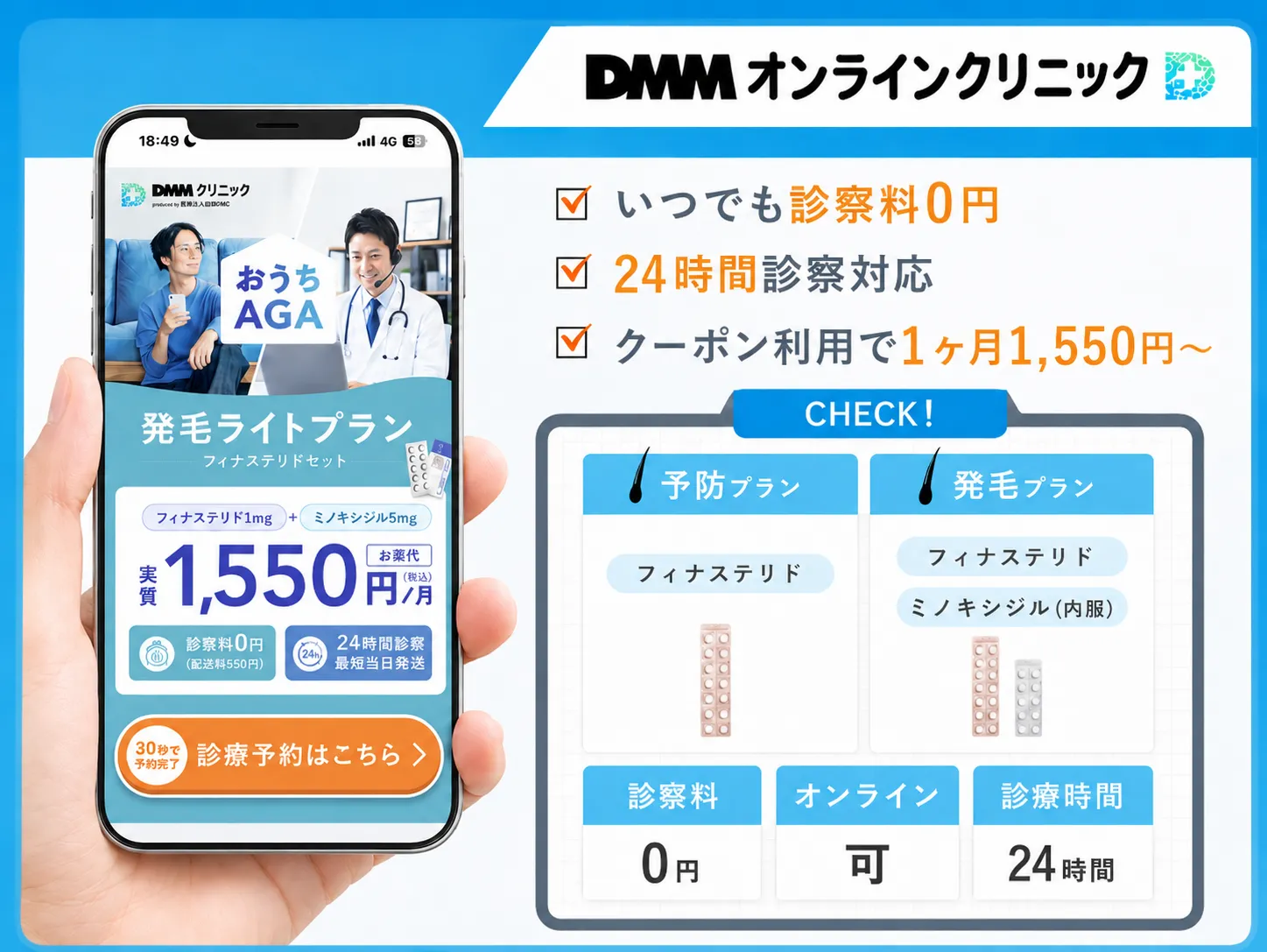 DMMオンラインクリニックのバナー